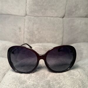 Charriol Dark Brown Gradient Oversized Women's Sunglasses